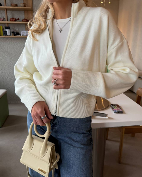 118 Кардиган в’язаний весняний з блискавкою